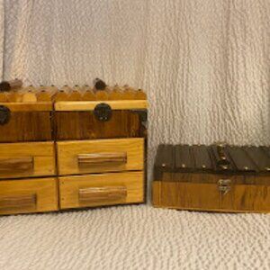 NEW Handmade Wooden Intricate Designed Decorative Storage Boxes with Drawers